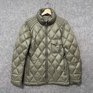 Yeti Germany Mens Quilted Down Jacket Olive Green Size S Lightweight Puffer Coat
